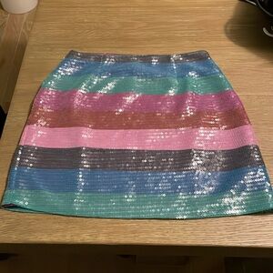Multicolor Sequin Mini Skirt
